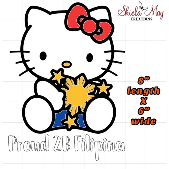 Hello Kitty Proud 2B Filipina Car Decal - Picture 2 of 2